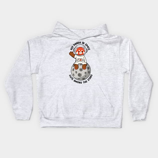 Red panda in space cute among the stars Kids Hoodie by Peazyy